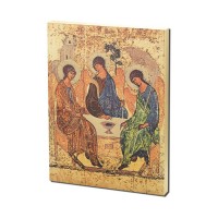 7 1/2" x 10" Holy Trinity Gold Embossed Wood Plaque
