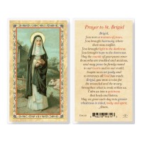 25pk - Saint Brigid Gold Stamped Laminated Holy Card  Pk 25