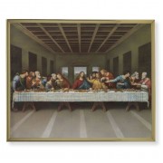 11" x 14" Gold Plaque Frame with a Da Vinci: Last Supper Print