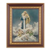 11 1/2" x 13 1/2" Cherry Frame with Gold Trim with an 8" x 10" Chambers: Jesus and Mary Print
