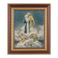 11 1/2" x 13 1/2" Cherry Frame with Gold Trim with an 8" x 10" Chambers: Jesus and Mary Print 11 1/2" x 13 1/2" Cherry Frame with Gold Trim with an 8" x 10" Chambers: Jesus and Mary Print