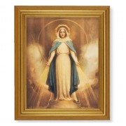 10" x 12" Gold Leaf Finish Beveled Frame with 8" x 10" Miraculous Mary Textured Art