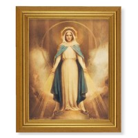 10" x 12" Gold Leaf Finish Beveled Frame with 8" x 10" Miraculous Mary Textured Art