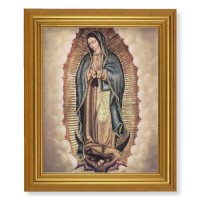 10" x 12" Gold Leaf Finish Beveled Frame with 8" x 10" Our Lady of Guadalupe Textured Art