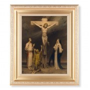 10 1/4" x 12 1/4" Satin Gold Frame with an 8" x 10" Chambers - Crucifixion Print