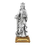 6 1/2" Pewter Saint Dymphna Statue Gift Boxed