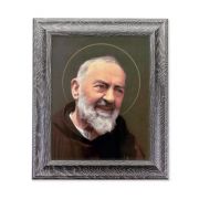10 1/2" x 12 1/2" Grey Oak Finish Frame with an 8" x 10" Saint Pio Print
