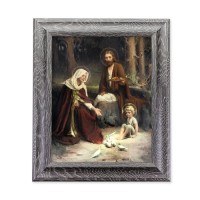 10 1/2" X 12 1/2" Grey Oak Finish Frame with an 8" X 10" The Holy Family Print 10 1/2" X 12 1/2" Grey Oak Finish Frame with an 8" X 10" The Holy Family Print