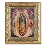 12 1/2" x 14 1/2" Ornate Gold Leaf Antique Frame with 8" x 10" Our Lady of Guadalupe Print