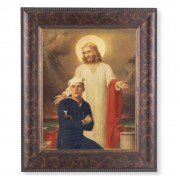 11 1/4" x 13 1/4" Art Deco Frame with an 8" x 10" Jesus with Sailor Print