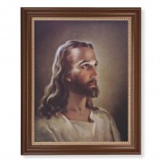 13 1/2" x 16 9/16" Walnut Finished Frame with 11" x 14" Sallman: Head of Christ Textured Art