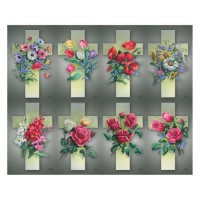 Aurora Cross with Flowers Eight-Up Micro Perforated Bulk Prayer-Cards  - 125 sheets (1000 total cards)