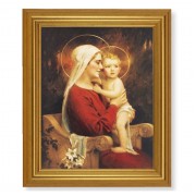 10" x 12" Gold Leaf Finish Beveled Frame with 8" x 10" Madonna and Child Textured Art