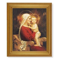 10" x 12" Gold Leaf Finish Beveled Frame with 8" x 10" Madonna and Child Textured Art