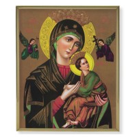 11" x 14" Gold Plaque Frame with a Our Lady of Perpetual Help Print