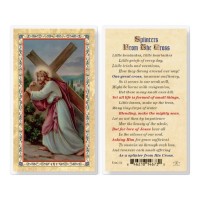 25pk - Splinters From The Cross Gold Stamped Laminated Holy Card  Pk 25