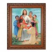 10" x 12" Ornate Wood Frame with an 8" x 10" Christ with Children Print