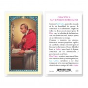 25pk - Oraicion A San Carlos Borromeo Laminated Holy Card Pk 25