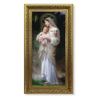 14.5" x 26" Antique Gold Leaf Frame with 10" x 20" Bouguereau: Divine Innocence Print