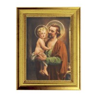 6 3/4" X 8 3/4" Gold Leaf Finish Frame with 5" X 7" Saint Joseph with Jesus Textured Art 6 3/4" X 8 3/4" Gold Leaf Finish Frame with 5" X 7" Saint Joseph with Jesus Textured Art