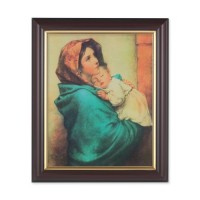 10" x 12" Walnut Frame with Gold Inside Lip and a 8" x 10" Madonna of the Streets Print