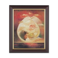 10" x 12" Walnut Frame with Gold Inside Lip and a 8" x 10" Segura: Holy Spirit Print