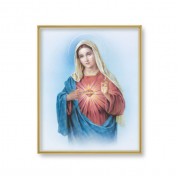 11" x 14" Gold Plaque Frame with a Immaculate Heart of Mary Print