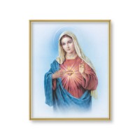 11" x 14" Gold Plaque Frame with a Immaculate Heart of Mary Print