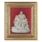 12 1/2" x 14 1/2" Ornate Gold Leaf Antique Frame with 8" x 10" The Pieta Print