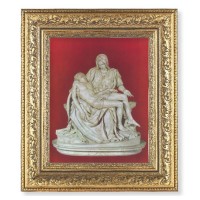 12 1/2" x 14 1/2" Ornate Gold Leaf Antique Frame with 8" x 10" The Pieta Print