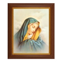 10 1/2" x 12 1/2" Walnut Finish Beveled Frame with 8" x 10" Our Lady of Sorrows Textured Art