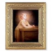 12 1/2" x 14 1/2" Ornate Gold Leaf Antique Frame with 8" x 10" Thy Will be Done Print