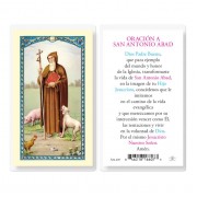 25pk - Oraicion A San Antonio Abad Laminated Holy Card Pk 25