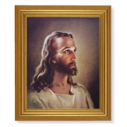 10" x 12" Gold Leaf Finish Beveled Frame with 8" x 10" Sallman- Head of Christ Textured Art