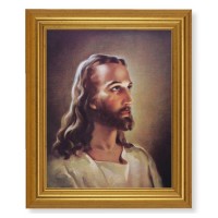 10" x 12" Gold Leaf Finish Beveled Frame with 8" x 10" Sallman- Head of Christ Textured Art