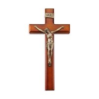 11" Two Tone Cross with Museum Gold Finish Corpus
