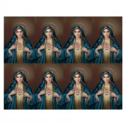 Aurora Immaculate Heart of Mary Eight-Up Micro Perforated Bulk Prayer-Cards  - 125 sheets (1000 total cards)