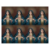 Aurora Immaculate Heart of Mary Eight-Up Micro Perforated Bulk Prayer-Cards  - 125 sheets (1000 total cards)