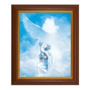 10 1/2" x 12 1/2" Walnut Finish Beveled Frame with 8" x 10" Christ Welcoming Child Textured Art