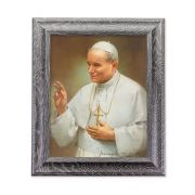 10 1/2" x 12 1/2" Grey Oak Finish Frame with an 8" x 10" Saint John Paul II Print