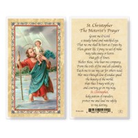 25pk - Saint Christopher - Motorist Pryr Gold Stamped Laminated Holy Card  Pk 25