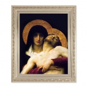 10" x 12" Ornate Silver Frame with a Bouguereau: Pieta Print