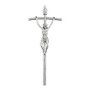 8" Hand Polished Genuine Fine Pewter Papal Crucifix