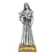 4 1/2" Pewter Saint Rita Statue Gift Boxed