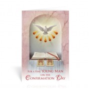 10pk - Holy Spirit Confirmation Greeting Card with a Bible for Young Man  Sold in inc of 10