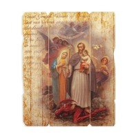 7 1/2" x 9" Saint Joseph Terror of Demons Vintage Wooden Plaque with Hanger 7 1/2" x 9" Saint Joseph Terror of Demons Vintage Wooden Plaque with Hanger