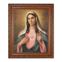 10" x 12" Ornate Wood Frame with an 8" x 10" La Fuente: Immaculate Heart of Mary Print