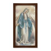24" x 44" Walnut Finished Beveled Frame with a Our Lady of Grace Canvas