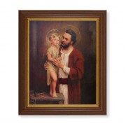 10 1/2" x 12 1/2" Walnut Finish Beveled Frame with 8" x 10" Chambers: St. Joseph with Jesus Textured Art 10 1/2" x 12 1/2" Walnut Finish Beveled Frame with 8" x 10" Chambers: St. Joseph with Jesus Textured Art