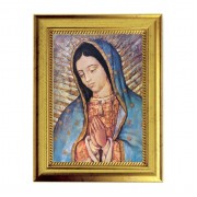 6 3/4" X 8 3/4" Gold Leaf Finish Frame with 5" X 7" Our Lady of Guadalupe Textured Art